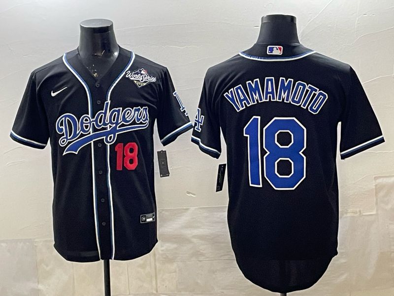 Men 2026 Nike Los Angeles Dodgers #18 Yamamoto Black Game MLB Jersey 035->los angeles dodgers->MLB Jersey